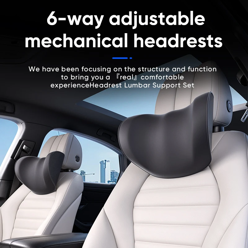 

6D Adjustable Car Neck Pillow, CryoSilk & Memory Foam - Executive Ergonomic Support, 4-Season Cool