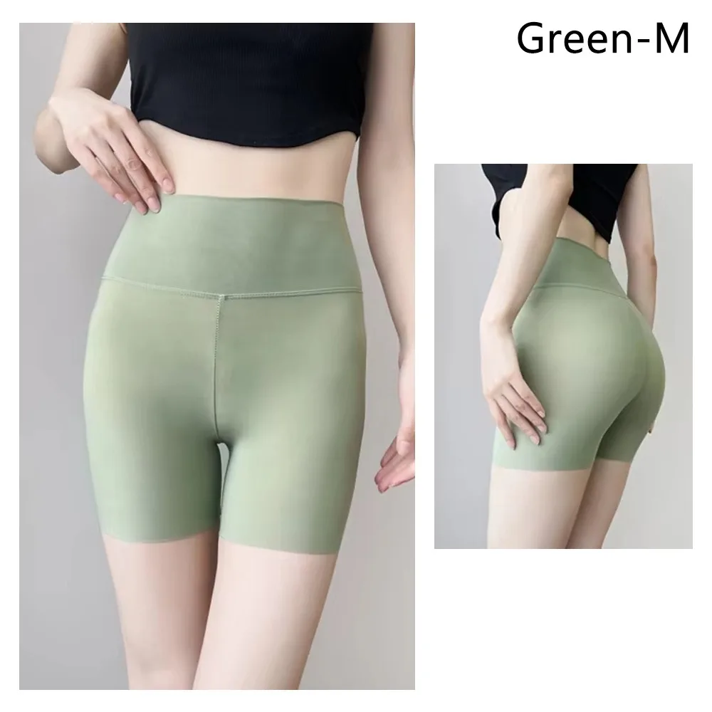 

1Pcs New Nylon Knitted Safety Shorts Three-Quarter Length Butt Lifting High Waist Pants Sexy Thin Shark Short Bottoming Pants