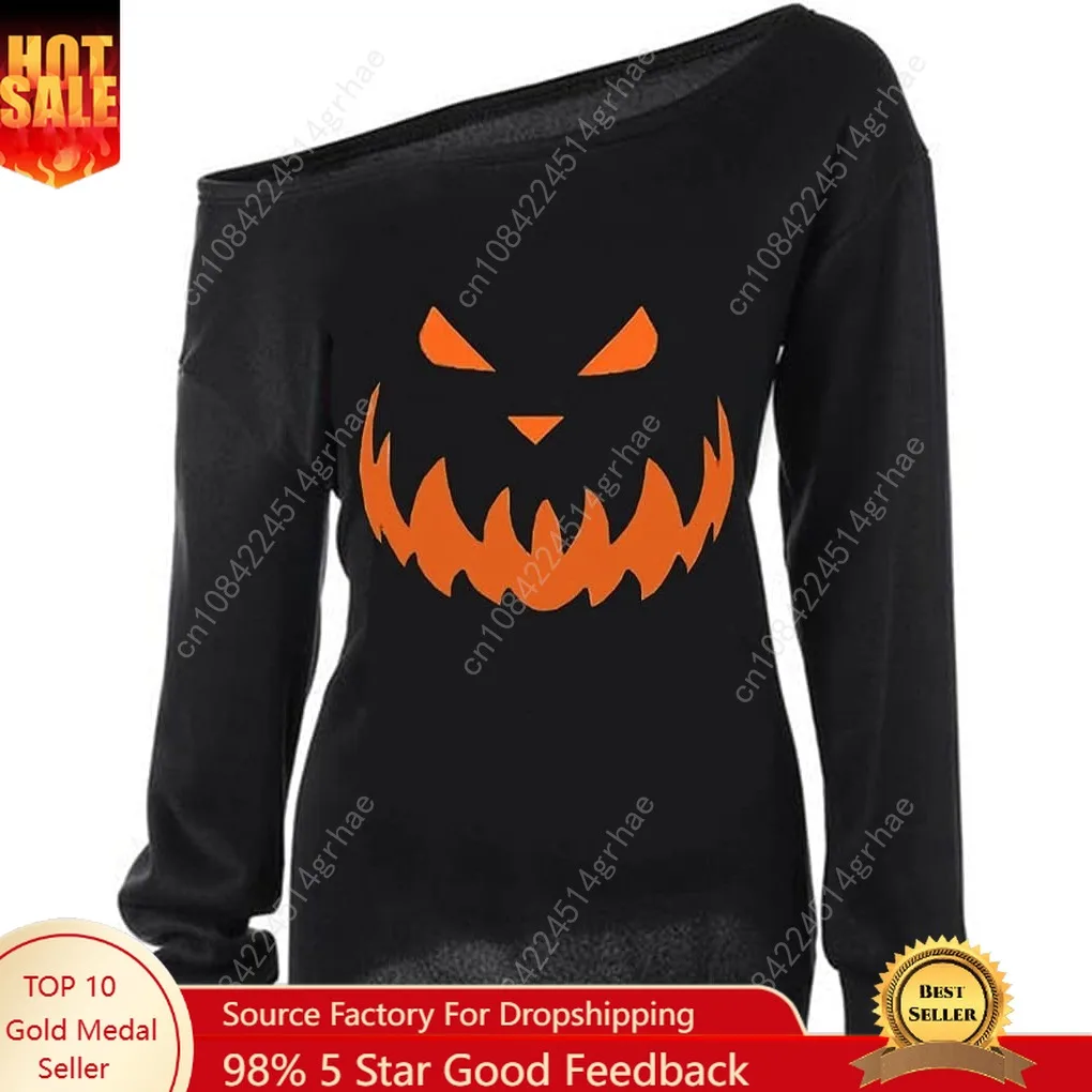 

Dutebare Women Halloween Off Shoulder Sweatshirt Slouchy Witch Shirt Long Sleeve Pullover Tops