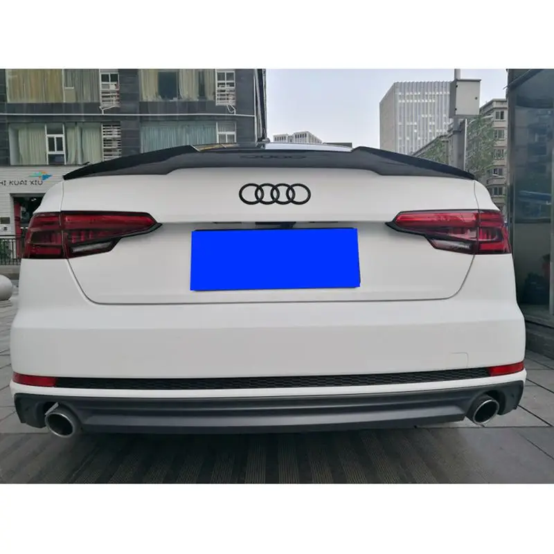 high quality ABS Plastic Unpainted Tail Wing Carbon fiber look Color Rear Spoiler 1Pcs For Audi A4 A4L B9 Spoiler 2017 2018