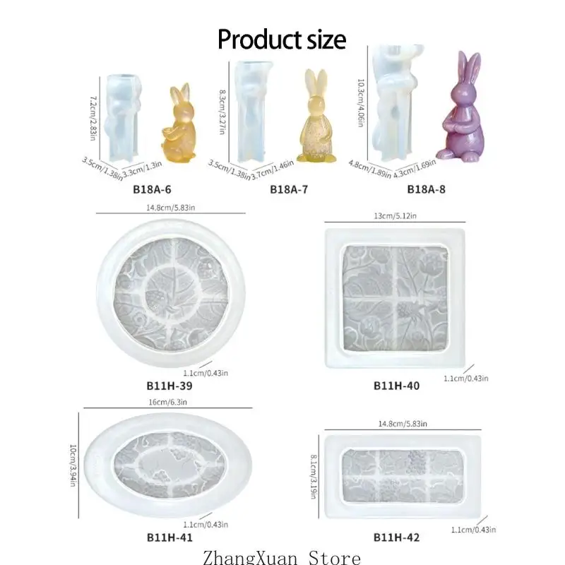 Silikonform in Hasenform mit feiner Prägung für Dessertkerzen und Enthusiasten 3XUF – Detail 6