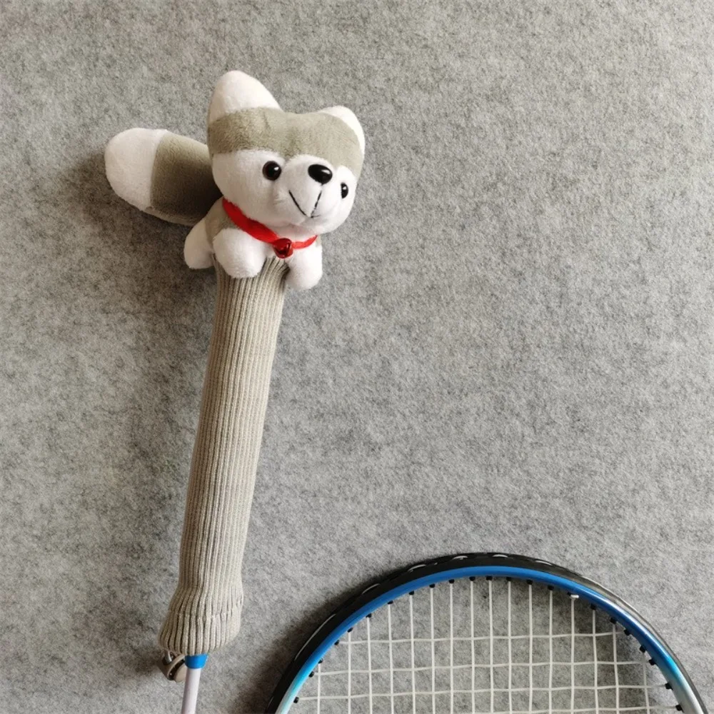 

Чехол на ручку ракетки для бадминтона с собакой хаски и шнурком, защита для ручки ракетки с героями мультфильмов, противоскользящие плюшевые защитные приспособления для куклы