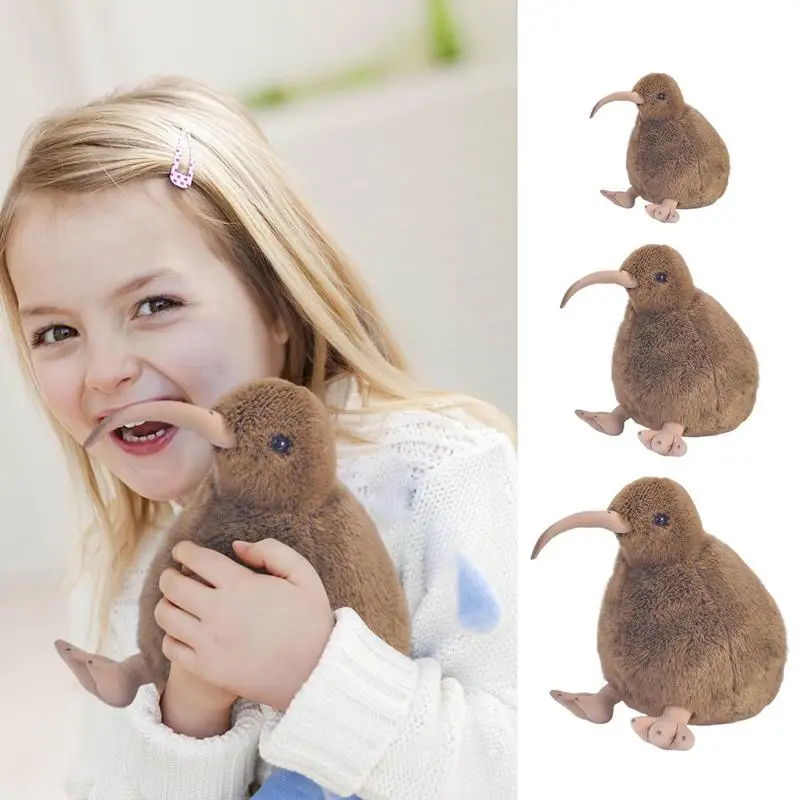 Plush Kiwi Bird Stuffed Toys Kiwi Bird Plush Stuffed Dolls Comfortable Kiwi Bird Shape Plush Toy Gift For Kids Girl Boy On