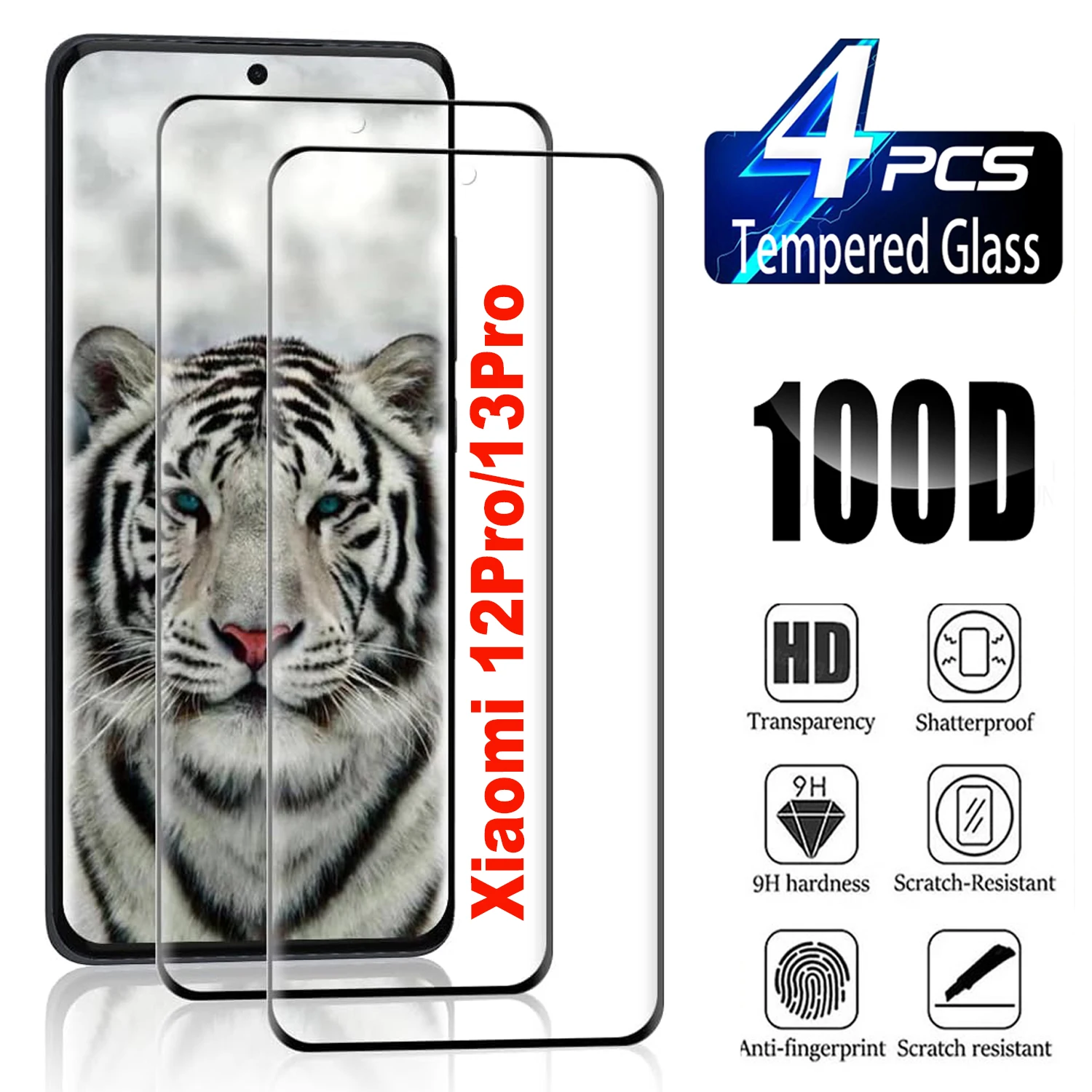 

2/4Pcs Screen Protector For Xiaomi 12 Pro/13 Pro 3D Curved Ultrasonic Fingerprint Tempered Glass