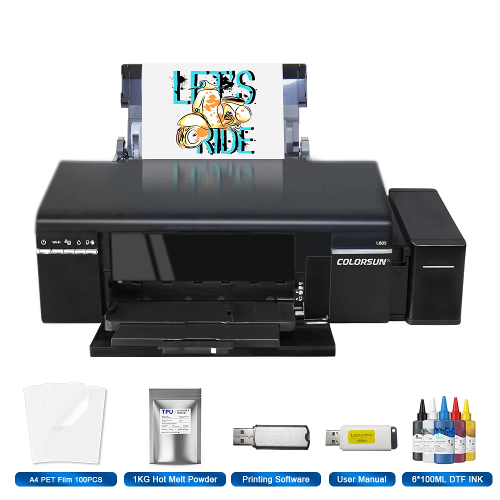 Top A4 DTF Printer For L805 impresora dtf TShirt Printing machine Direct to Film Printer A4 DTF Printer For T-shirt Hoodies