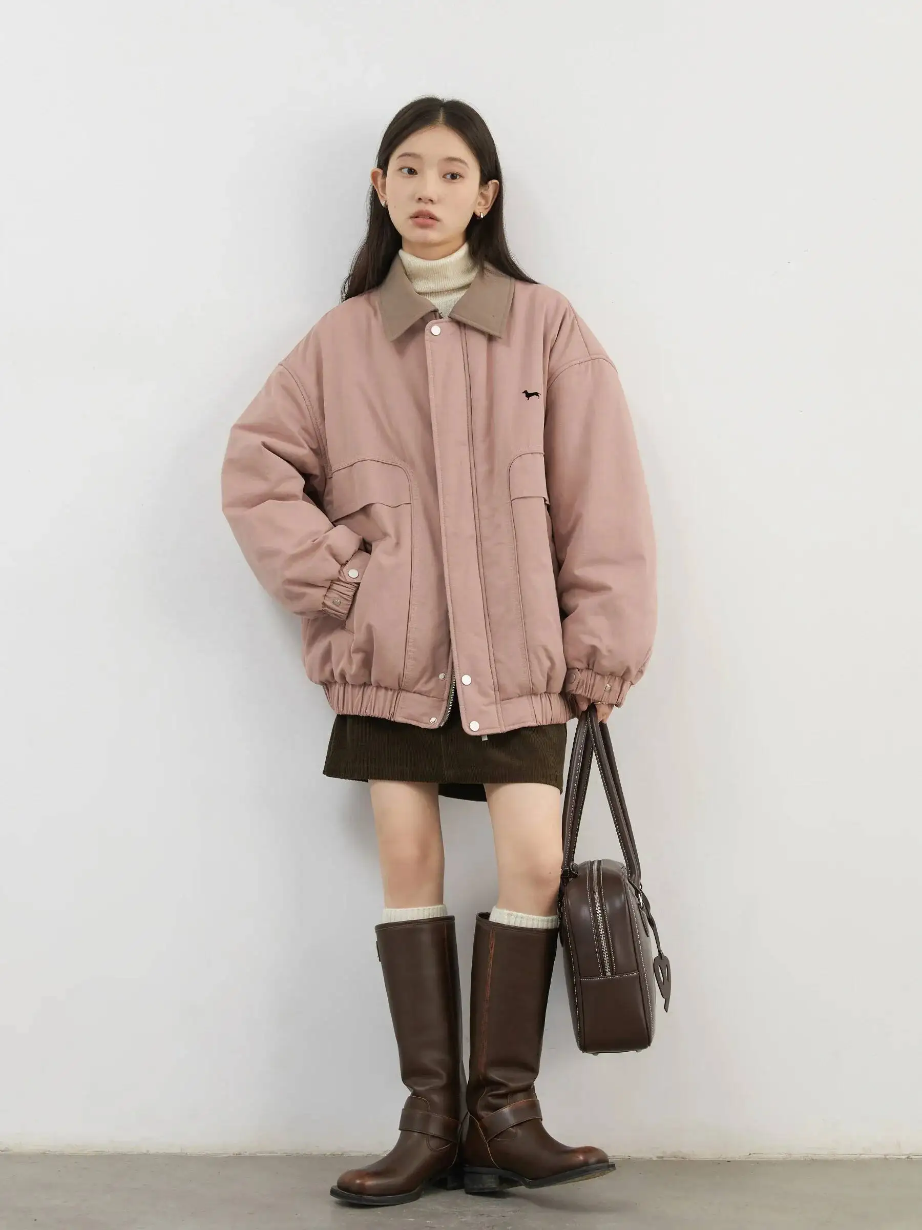 UMI MAO แฟชั่นผู้หญิงเสื้อหลวมสบายๆผ้าฝ้ายหนาเสื้อแจ็คเก็ตหญิงเสื้อ Workwear ฤดูใบไม้ร่วงฤดูหนาว Y2K