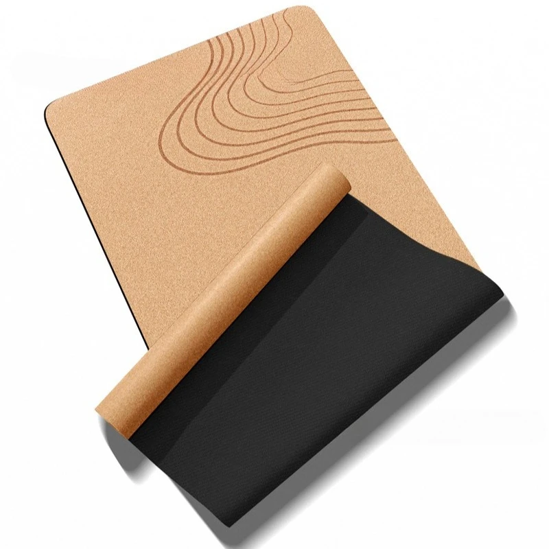 

Cork and Natural Rubber Yoga Mat 183x68cm Oversized Non-Slip Surface Stylish Patterns Ideal for Yoga, Home Gym, and Workouts