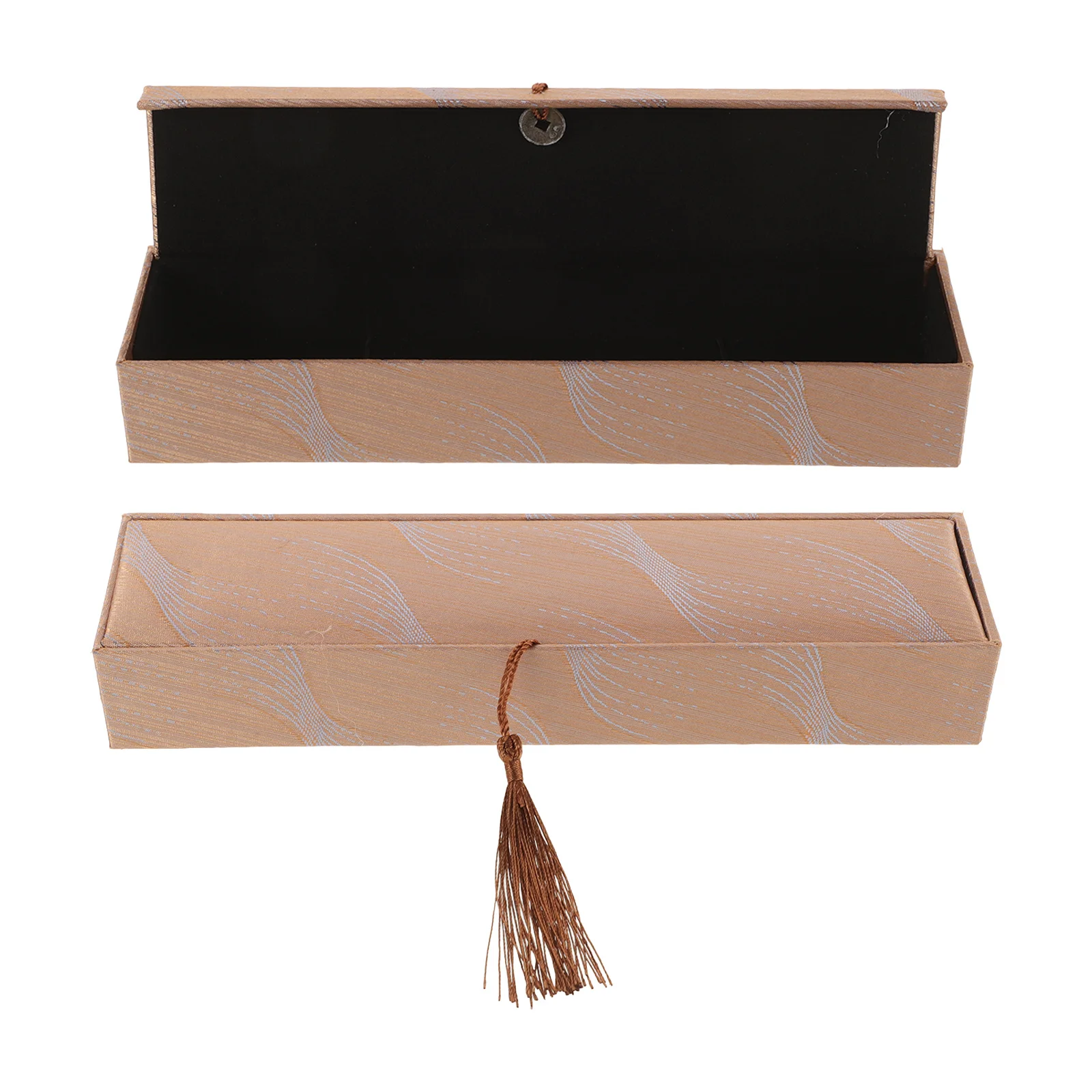 

2 шт., винтажная шкатулка для драгоценностей в китайском стиле, элегантное ожерелье с кисточкой, кулон, кольцо-органайзер, компактный дорожный футляр для хранения