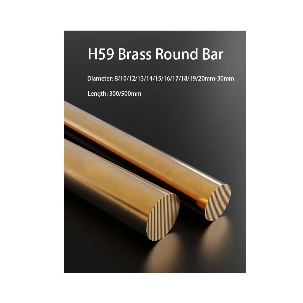 

H59 Brass Round Bar Metal Rods Milling Metalworking Dia 8/10/12/13/14/15-30mm Length 300mm 500mm For DIY Modelmaking Brass Rod