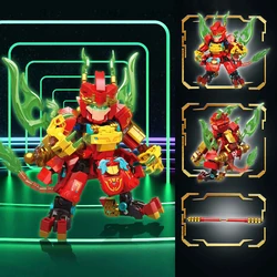 Micro Mini Building Blocks Wukong Zhao Yun - War God , Perfect for Collectors and Kids Assembling Model Ornaments as a Gift Toys