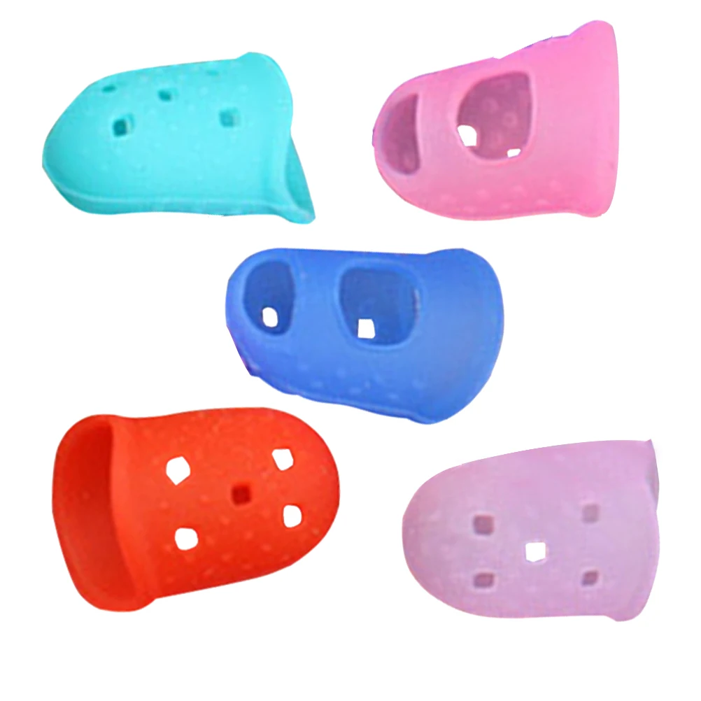 

5PCS Silicone Protector Anti-slip Heat-resistant Cover for Guitar Piano Sewing Home Protectors Finger Cover Office Use