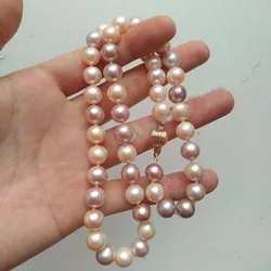 18 inch 20in 24in 36in 52in 16 Inch AAAA+ Japanese  8-9mm 9-10mm South  Sea Natural Multicolor Pearl Necklace 14kp Gold