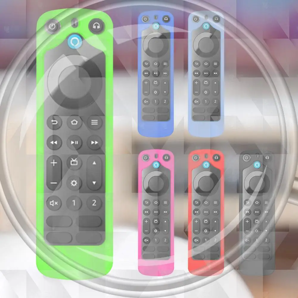 Silicone Remote Control Cover Case with Lanyard Remote Control Protective Covers All Inclusive for  Alexa Voice Remote Pro