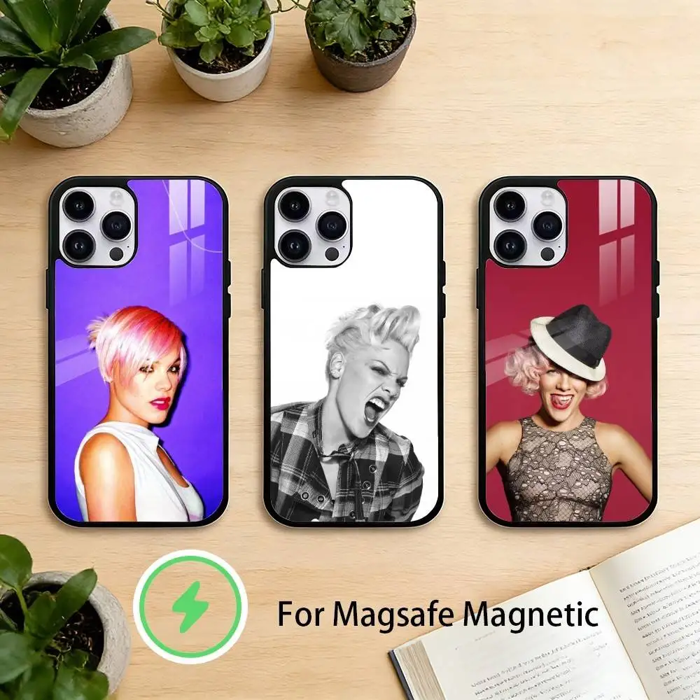 

Singer P-P!nk Phone Case For iPhone 17/16/15/14/13/12/Plus/Pro/Max for Magnetic Wireless Charging