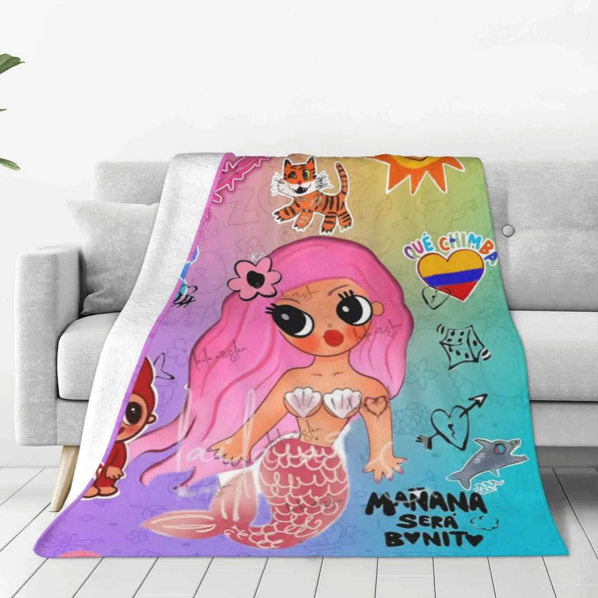 Custom Singer Karol G Blanket Soft Fleece Spring Autumn Warm Flannel Throw Blankets for Sofa Home Bedroom Bedspread