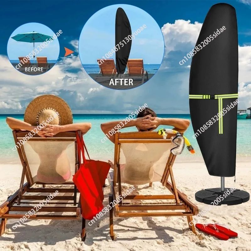 Sun umbrella protective cover Garden umbrella cover Outdoor straight umbrella cover Telescopic rod webbing buckle storage