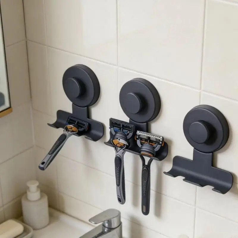 Support mural de rasage en acier inoxydable antirouille, organisateur de salle de bain à ventouse, solution de rangement compacte et efficace JOMD