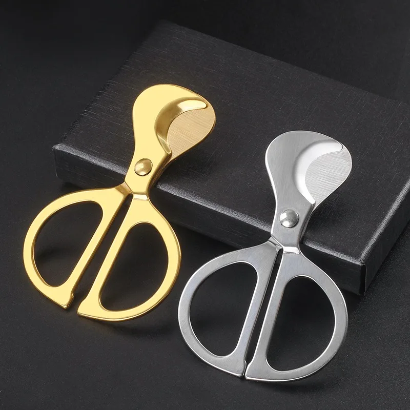 Edelstahl-Zigarrenschere, tragbare Metall-Zigarrenschere, scharfe Klinge, Zigarrenschneider, Raucherzubehör für Zigarren, Geschenk für Männer