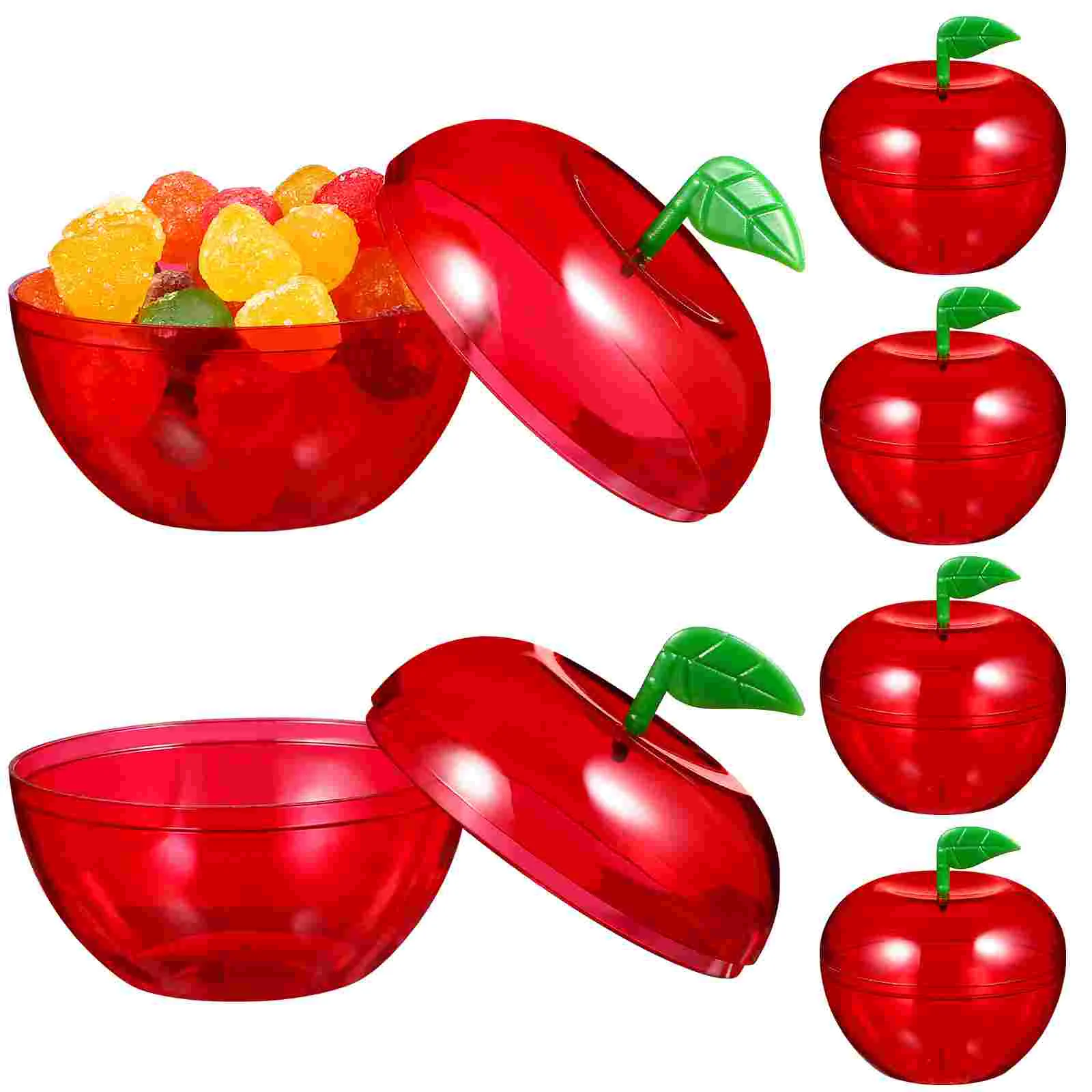 12 Pcs Red Apple-shaped Candy Box Party Favors Container Chocolate Packaging Storage Box DIY Filled Bobbing Christmas Gifts Box