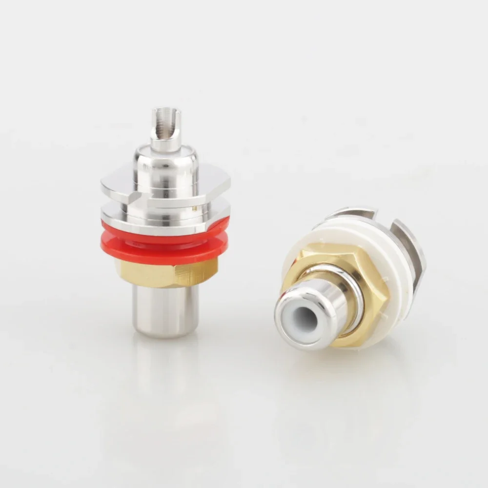

HiFi Rhodium Plated Cardas GRFA Thick Jack RCA Female Socket Connector Chassis Panel Mount Adapter Audio Terminal Plug