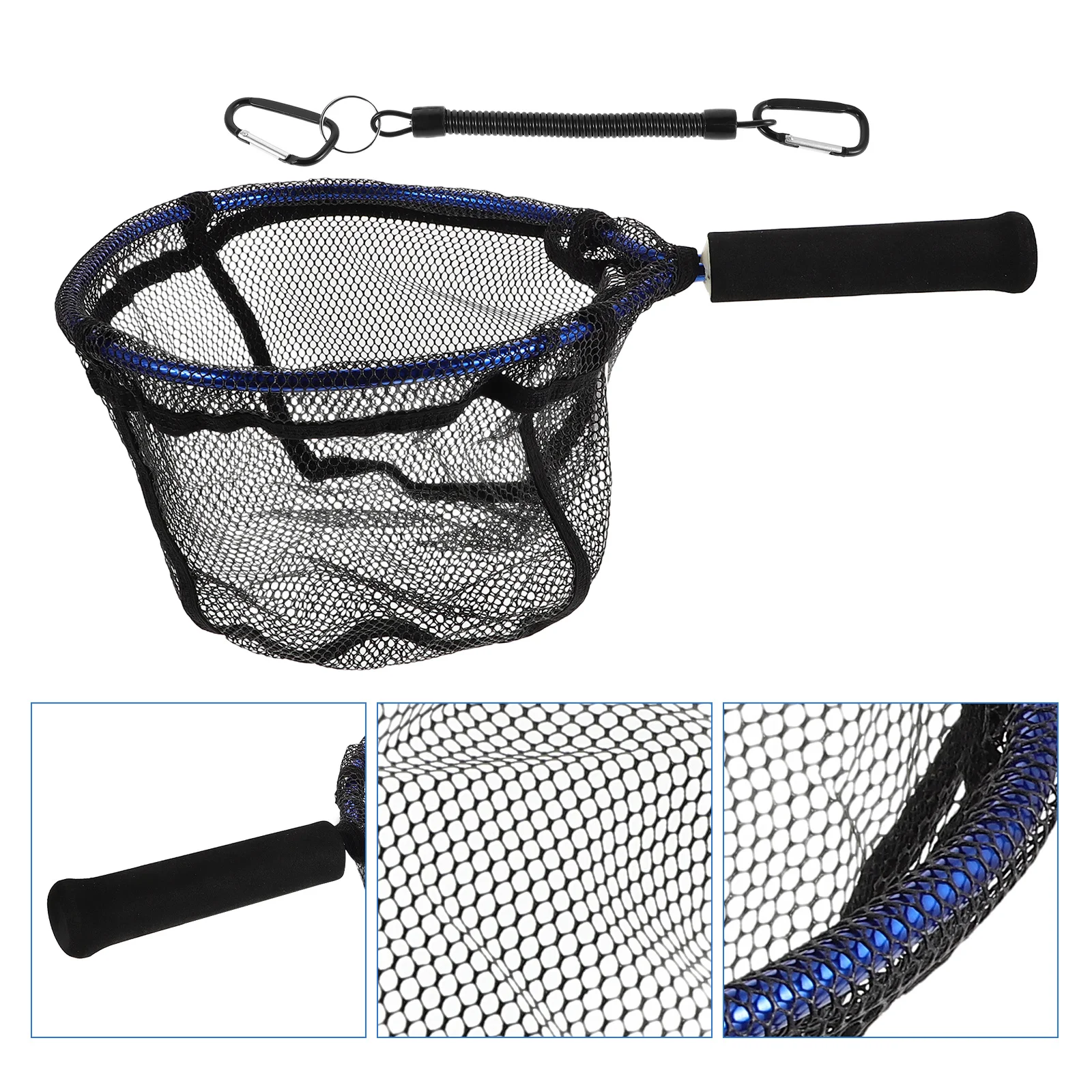 Red de pesca pequeña portátil, marco de aleación de aluminio ligero, diseño antienganches para Kayak de agua dulce de mar, herramienta de aterrizaje de cangrejo y camarones