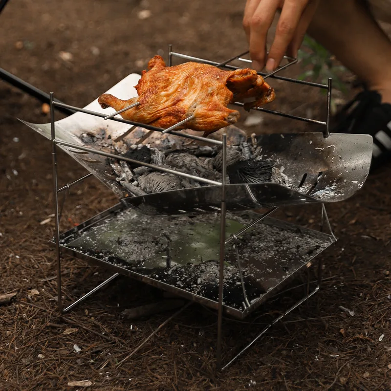 Wood Burning Camping Stove Portable Foldable Outdoor Cooking Stove Windproof Fire Pit Barbecue Grill For Hiking Backpacking view 3