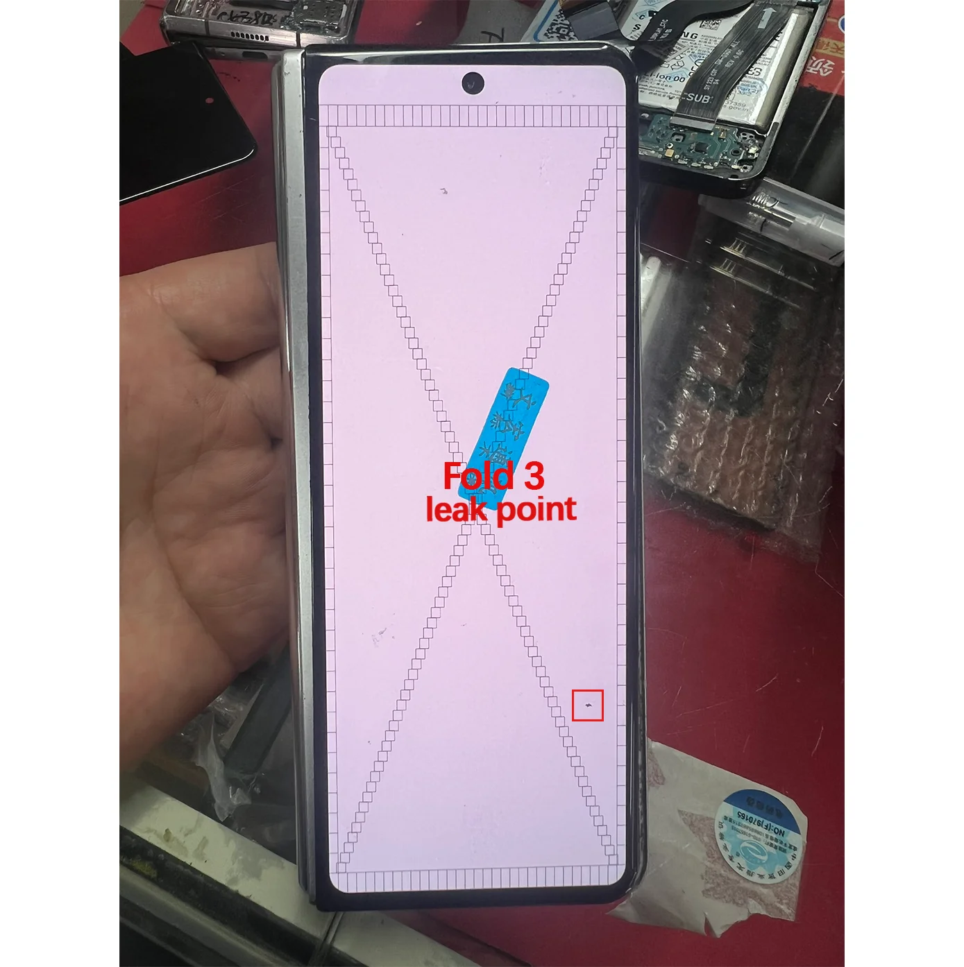 AMOLED With Defect Fold 3  LCD For Samsung Z Fold 3 Small LCD Display Touch Screen Digitizer No Frame