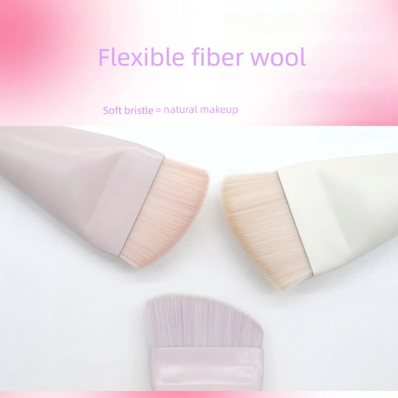 Pinceau de maquillage à bord fin, pour fond de teint plat, Double face, pour une Application précise, poignée ergonomique et Portable