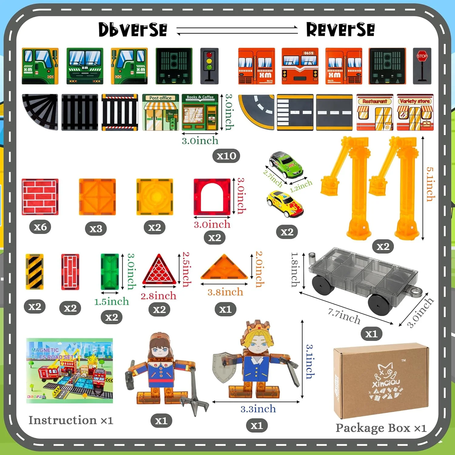 مجموعة مكعبات بناء الطرق المغناطيسية للأطفال - لعبة تعليمية تفاعلية بين الوالدين والطفل هدية عيد ميلاد مثالية