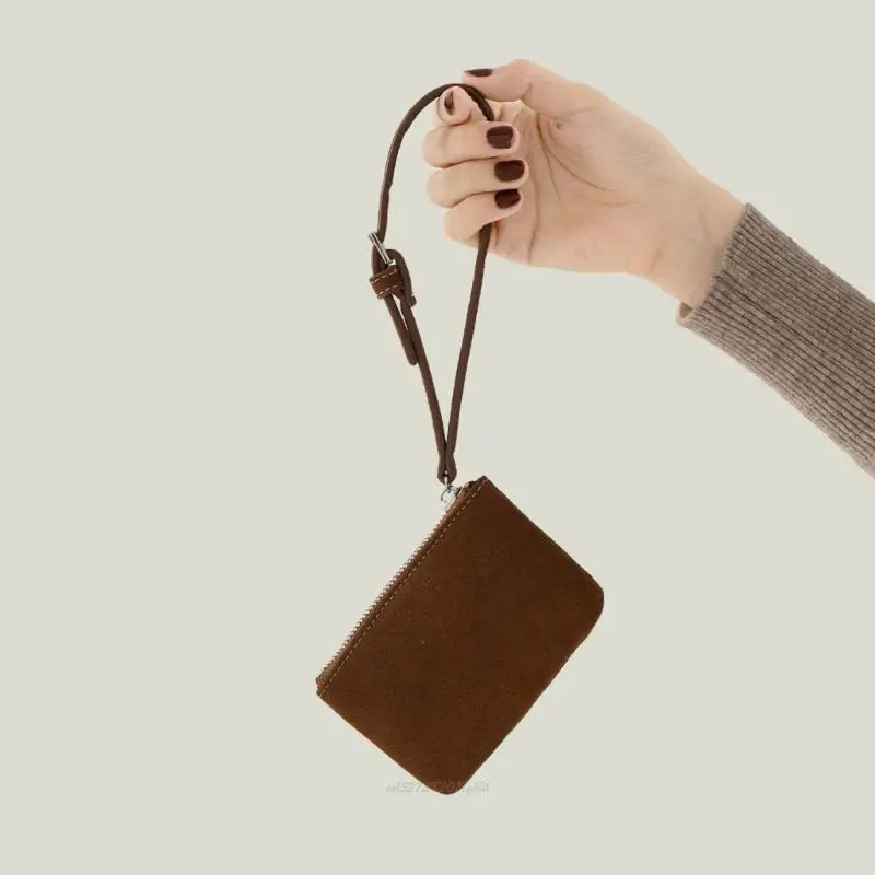 X5XA กระเป๋าสตางค์ซิปกระเป๋าสตางค์หนังนิ่มสไตล์เกาหลีสำหรับ Essential