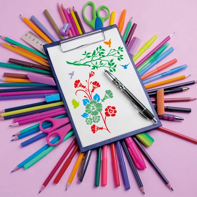 Nghệ Thuật Vẽ Stencils Bộ Có Thể Tái Sử Dụng Cho Thú Cưng Tiêu Bản Rỗng Ra Hoa Stencils Dành Cho Trẻ Em Học Sinh Vẽ Đồ Trang Trí Nghệ Thuật Treo Tường