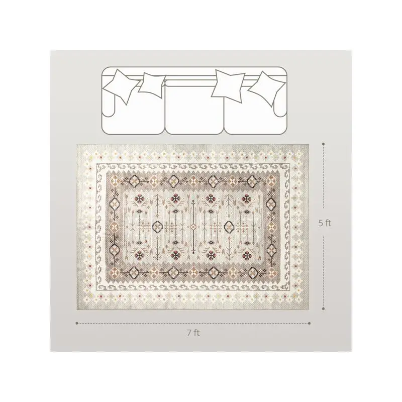 Comodo tappeto multicolore per soggiorno, camera da letto, ufficio - Design morbido e resistente