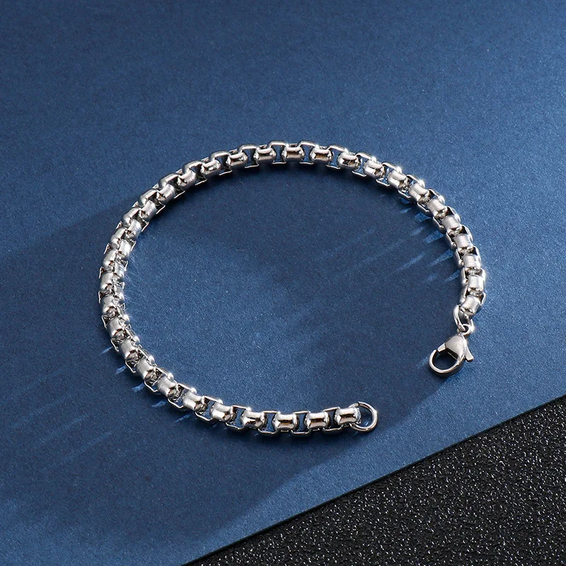 Trendy products 18k Gold 925 Sterling Silver special 4MM Chain Bracelets for Men jewelry Women Wedding Party Couple Gifts 20cm