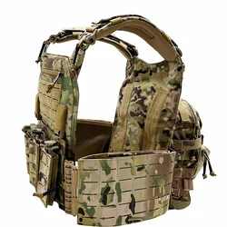 EMERSONGEARS quick release Nylon Combat suit laser cutting vest with 2L hydration backpack with 5.56 triple magazine pouch