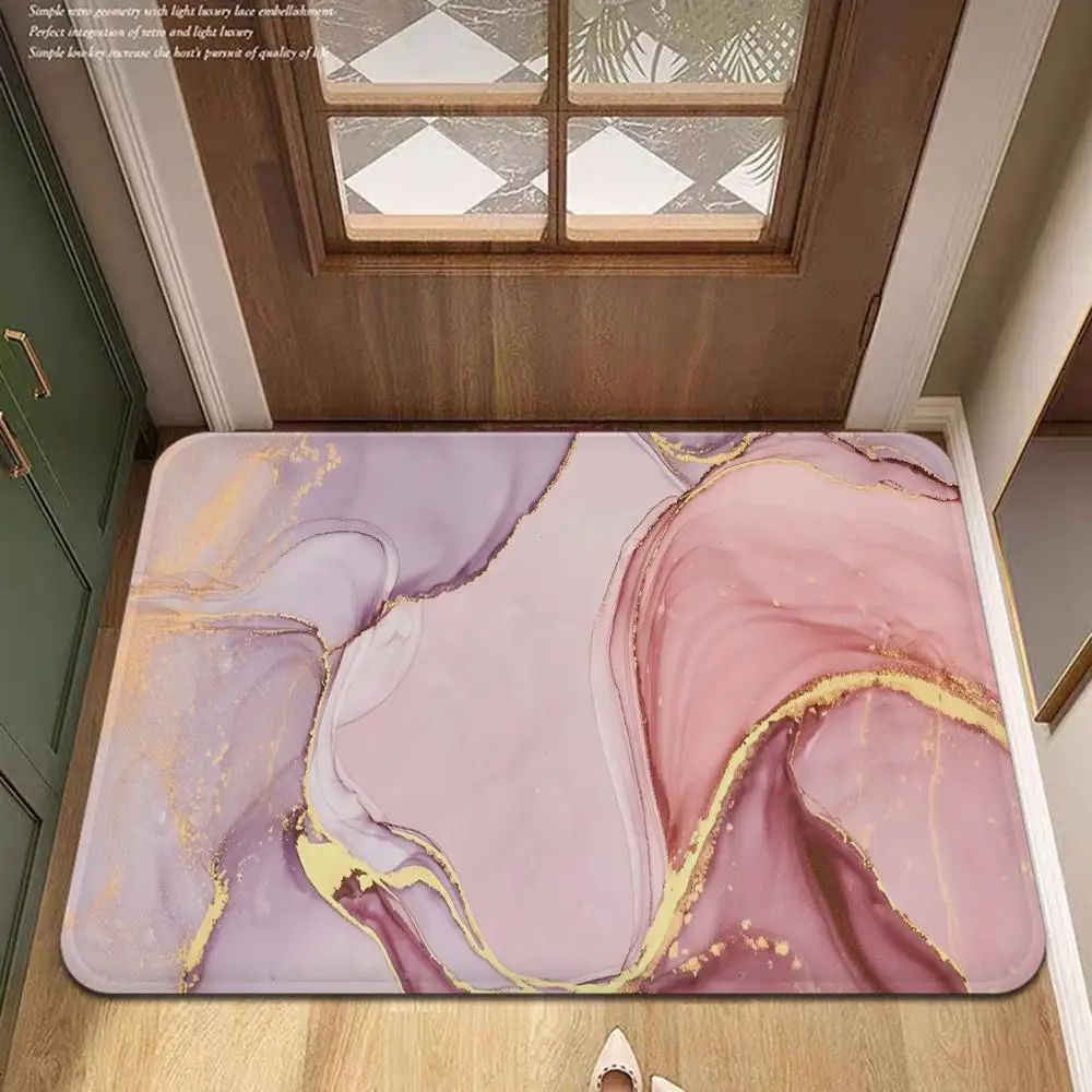 Fashion Marble Floor Mat Non-Slip Laundry Room Mat Laundry Decor Balcony Child Living Room Bedside Mats