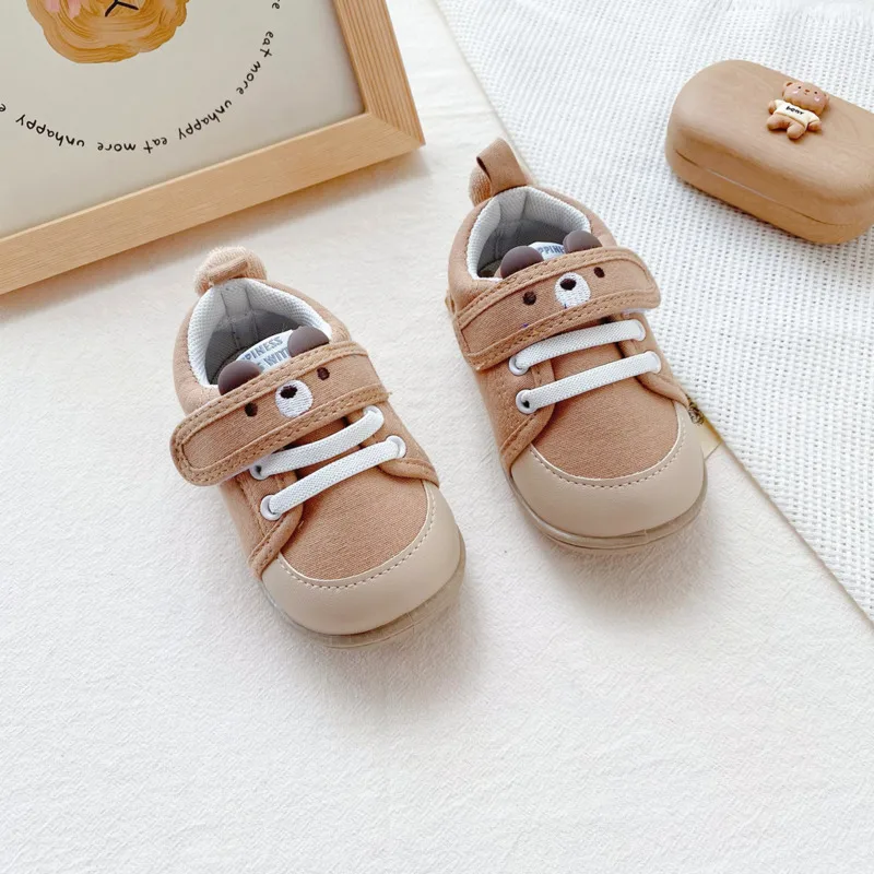 Cute Cartoon Children Casual Shoes Bear Dog Dinosaur Baby Boys Girls Sneakers Soft Bottom Anti Slip Toddler Kids Walk Shoes