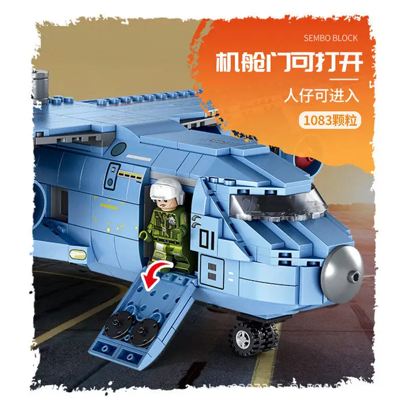 Senbao Building Blocks Heavy Transport Aircraft 20 Transport Plane Military Model Building Blocks Boys Puzzle Toys Home Decor.