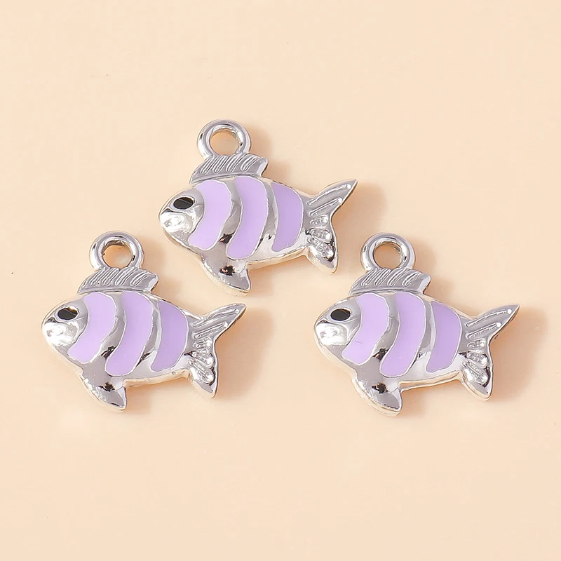 Leslie 10 Stück neue Cartoon bunte Herz Goldfisch Clown Fisch Charms Anhänger für Schlüsselanhänger Ohrringe DIY Schmuckherstellung Zubehör – Detail 22