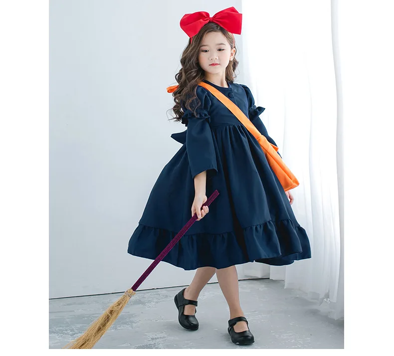 أزياء الهالوين للأطفال بيت الساحرة في حالات الطوارئ أنيمي كوس فستان ياباني ملابس الأطفال أداء زي الساحرة كيكي