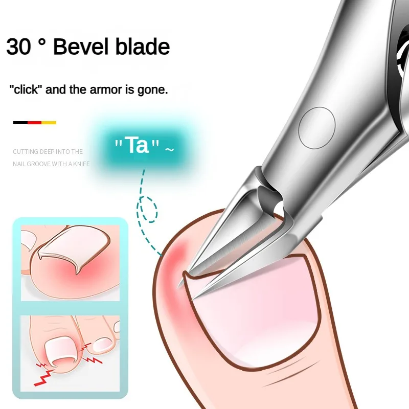 Professioneller, multifunktionaler, arbeitssparender Nagelknipser, Präzisionsspitzenschere für eingewachsene Zehennägel, dicke/harte Zehennägel
