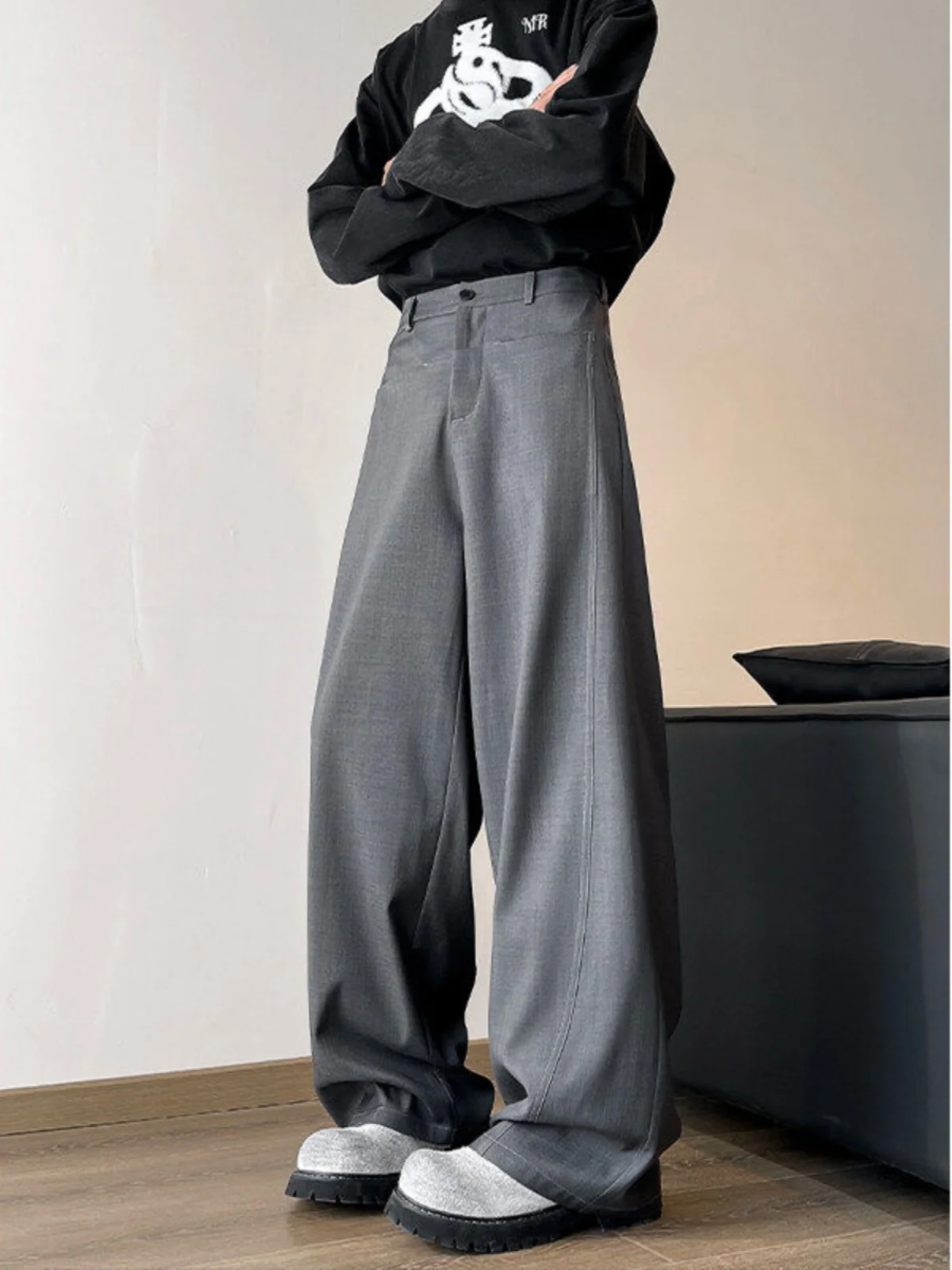 

Spring 2025 Men's Casual Straight Leg American Sle Trousers Large Size Comfortable Loose Fit Long Pants Faionable Everyda...