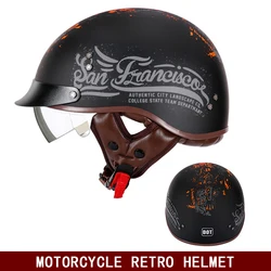 Motorcycle semi-helmet retro helmet for men and women Cruise motorcycle helmet portable breathable summer American electric car