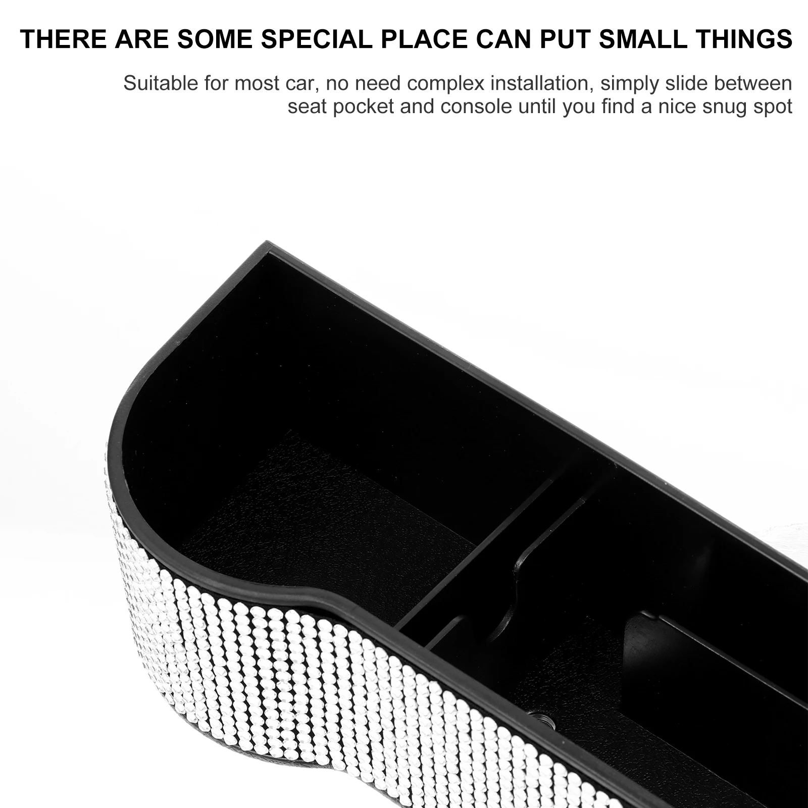

Car Storage Box Bling Seat Pockets Case Gap Container Organizer Filler