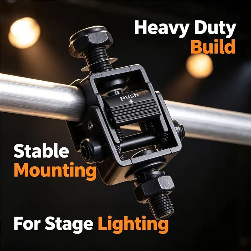 ABLN-Push Fast Lock Fixture, Quick Lock Lighting Truss Clamp, Folding Side Hook Base DIY Stage Light Truss Clamp Accessory