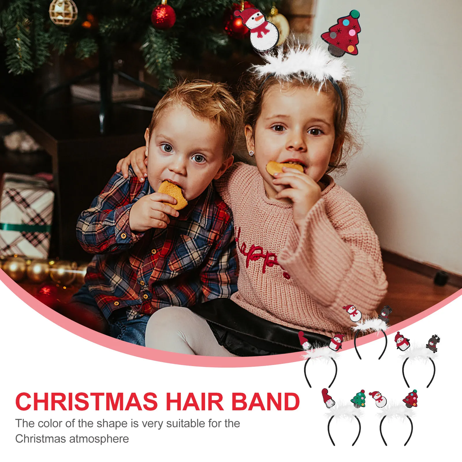 

5Pcs Christmas Hair Hoops Creative Festival Hairband Party Headwear Decorative Headdress Party Hair Accessories