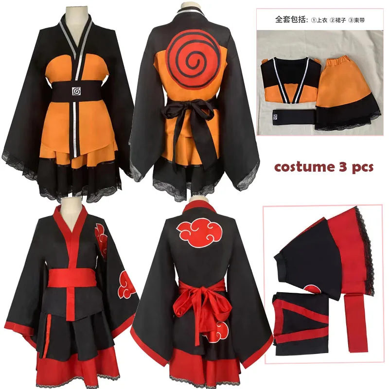 

WHH Anime Style Cosplay Costume black Kimono full set Cosplay Outfit Soft Fabric for Men Stage Performance