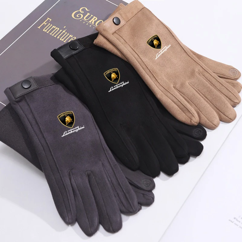 

Winter Warm Sticker Soft Men's Windproof Touch Screen Gloves For Lamborghini Urus Huracan Aventador Premium Auto Accessories