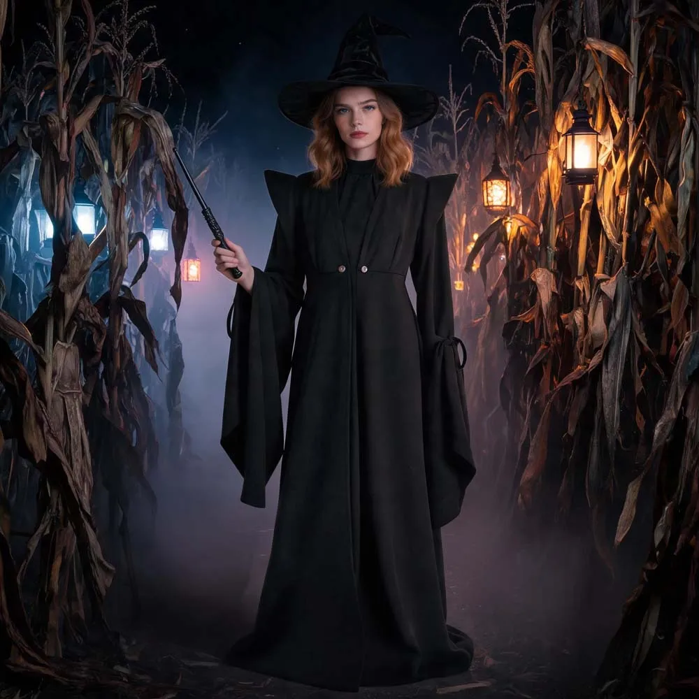 Disfraz de cosplay de Minerva McGonagall de Harry Potter; disfraz de cosplay de túnica mágica para juego de rol de Halloween, disfraz de escenario.