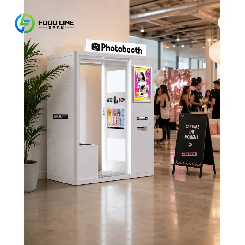 Customized Luxury All-in-One Photo Booth with DSLR Camera Privacy Curtain for Weddings Events Malls