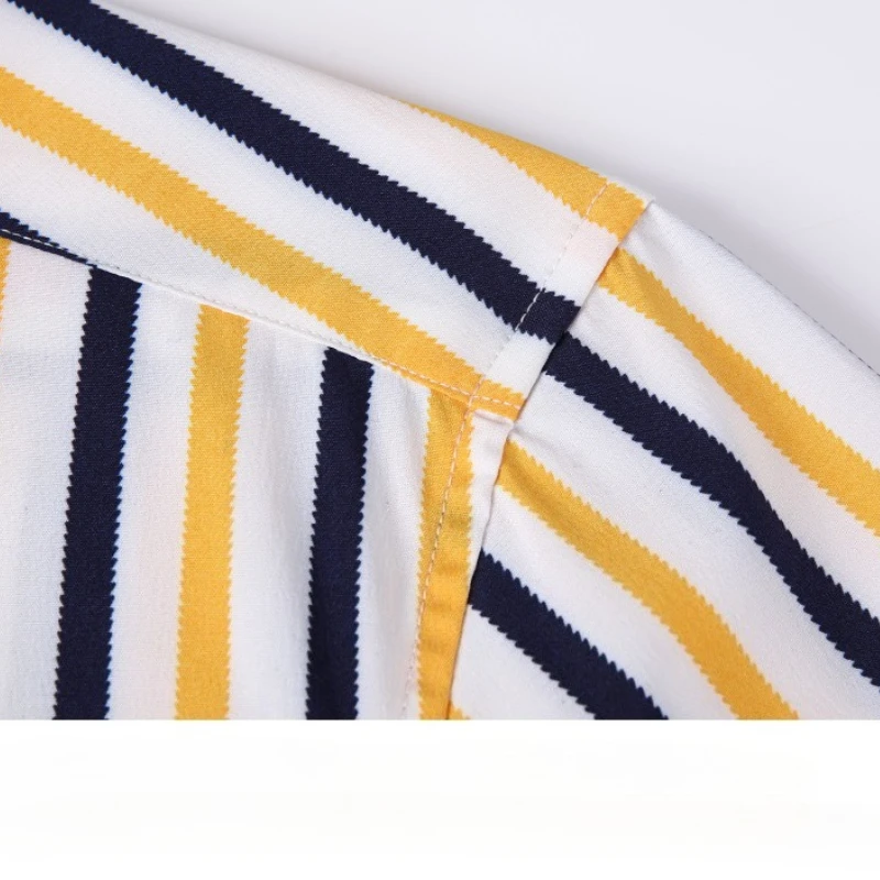 Men's long sleeve shirt Casual stripe Non-Iron Men's Business Casual Long Sleeve shirt Classic plaid fashion social Anti-wrinkle view 5